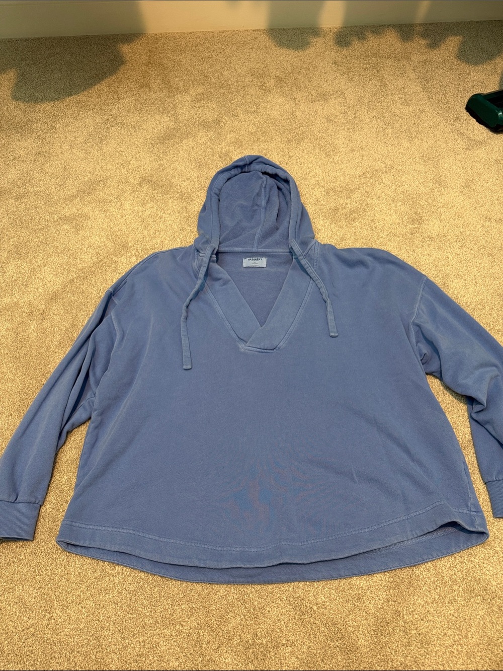 Old Navy Slate Blue V-Neck Hooded Women’s Hoodie